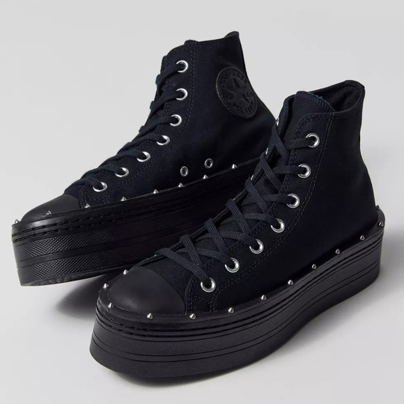 Converse Chuck Taylor All Star Modern Lift Platform Studded Black size 10 NEW - Picture 2 of 8